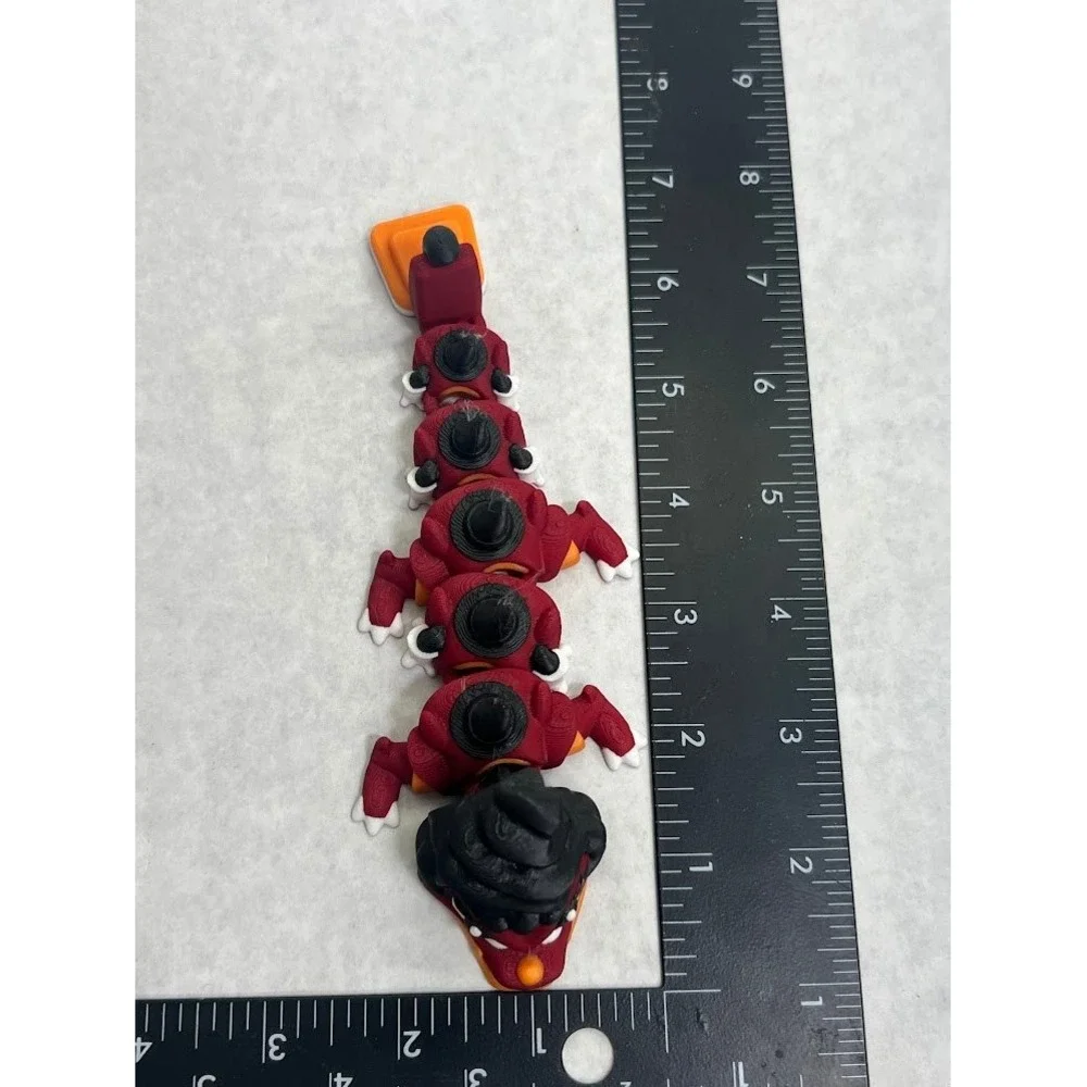Salem Sister Articulated 3D Printed Dragon Witch Halloween Fidget Toy Red Black